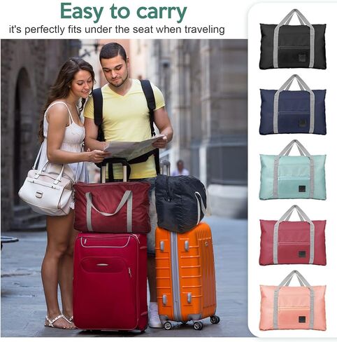 15 Pcs Foldable Travel Duffel Bags Women Weekender Bags Lightweight Luggage Bag Personal Item Bag Sports Gym Bag for Unisex Weekender Overnight Airport in Saudi Arabia