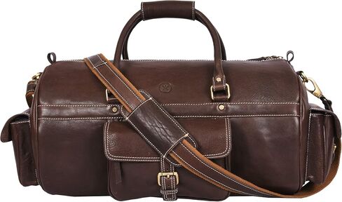 Aaron Leather Duffle Bag for Men, 30L Overnight Weekender Garment Duffel Bags for Travel, Carry On Mens Weekend Bag for Traveling, Gym, Luggage Bag, Perfect Classic Gift for Father's Day - Arlington in Saudi Arabia