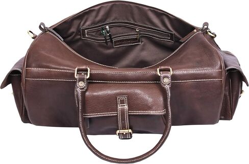 Aaron Leather Duffle Bag for Men, 30L Overnight Weekender Garment Duffel Bags for Travel, Carry On Mens Weekend Bag for Traveling, Gym, Luggage Bag, Perfect Classic Gift for Father's Day - Arlington in Saudi Arabia
