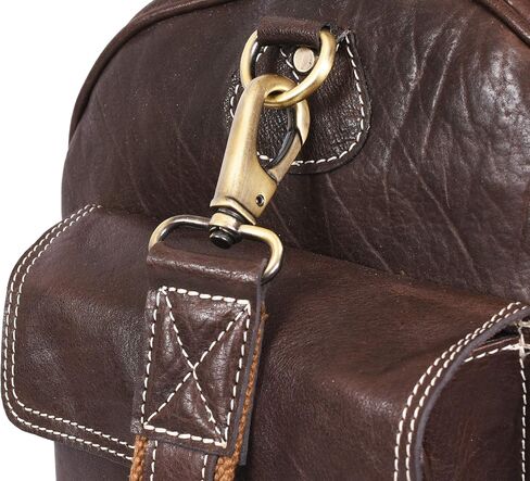 Aaron Leather Duffle Bag for Men, 30L Overnight Weekender Garment Duffel Bags for Travel, Carry On Mens Weekend Bag for Traveling, Gym, Luggage Bag, Perfect Classic Gift for Father's Day - Arlington in Saudi Arabia