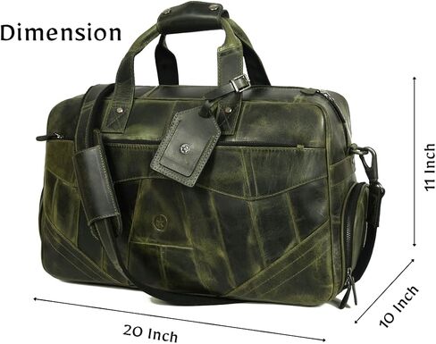 Aaron Leather Duffle Bag for Men, 30L Overnight Weekender Garment Duffel Bags for Travel, Carry On Mens Weekend Bag for Traveling, Gym, Luggage Bag, Perfect Classic Gift for Father's Day - Arlington in Saudi Arabia