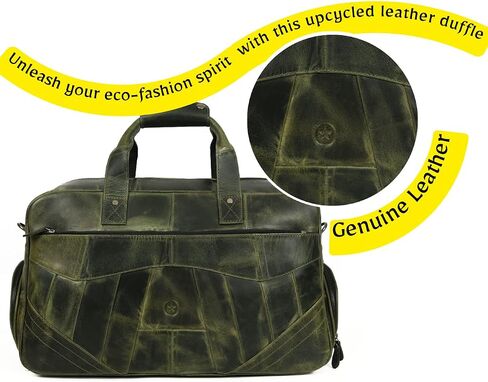 Aaron Leather Duffle Bag for Men, 30L Overnight Weekender Garment Duffel Bags for Travel, Carry On Mens Weekend Bag for Traveling, Gym, Luggage Bag, Perfect Classic Gift for Father's Day - Arlington in Saudi Arabia