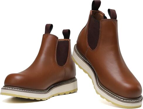 HANDPOINT Slip-on Soft Toe Work Boot for Men, SURETRACK Leather Slip Resistant Durable Breathable Work Boot 84985 in Kuwait