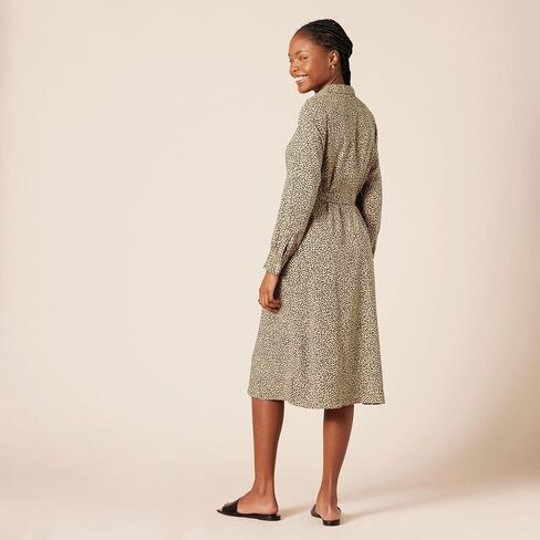 Amazon Essentials Women's Georgette Long Sleeve Midi Length Shirt Dress in Saudi Arabia