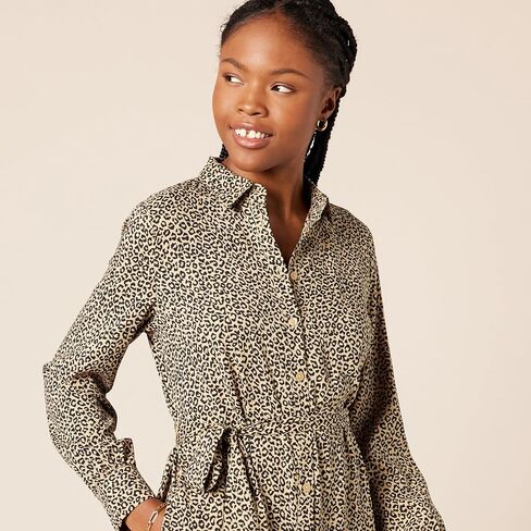 Amazon Essentials Women's Georgette Long Sleeve Midi Length Shirt Dress in Saudi Arabia