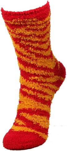 BambooMN Super Soft Microfiber Fuzzy Team Spirit Socks - Zebra Print - 8 Options 4 Pairs in Saudi Arabia