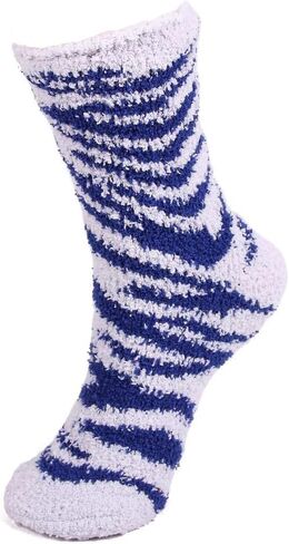 BambooMN Super Soft Microfiber Fuzzy Team Spirit Socks - Zebra Print - 8 Options 4 Pairs in Saudi Arabia