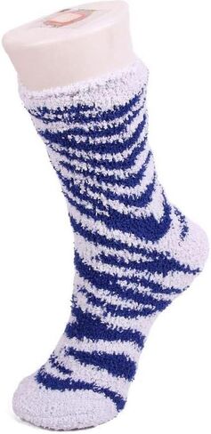 BambooMN Super Soft Microfiber Fuzzy Team Spirit Socks - Zebra Print - 8 Options 4 Pairs in Saudi Arabia