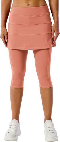 تنورة MEIVSO النسائية ذات الثنيات للتمرين والتنس كابري الرياضية النشطة ذات التنورة الضيقة والجري مع جيوب in Kuwait