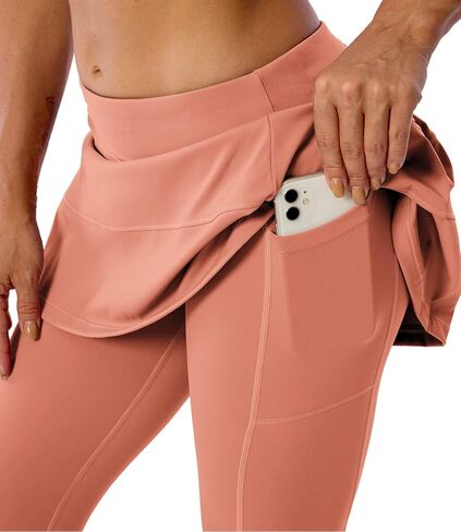 تنورة MEIVSO النسائية ذات الثنيات للتمرين والتنس كابري الرياضية النشطة ذات التنورة الضيقة والجري مع جيوب in Kuwait