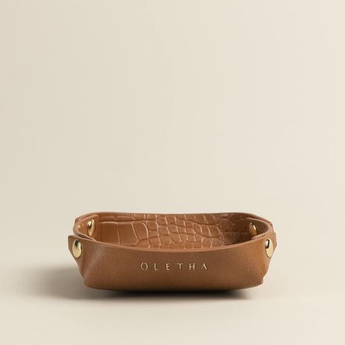 OLETHA Small Jewelry Tray Set of 2 - Aesthetic Travel Trinket Dish Ring Earring Holder - Light Taupe in Saudi Arabia
