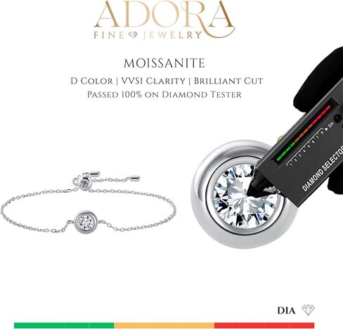 مجوهرات Adora الجميلة من الذهب الأصفر عيار 18 قيراط أو 925 مطلي بالروديوم مويسانيتي مع إطار من الألماس مجموعة أقراط أو سوار أو قلادة | 0.50 إلى 1.0 قيراط in Kuwait