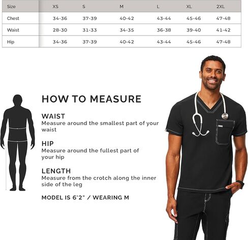 قميص FIGS Leon Cargo Scrub للرجال - مقاس مخصص، رقبة على شكل حرف V عصرية، جيب على الصدر، مطاط في 4 اتجاهات - حصريًا لأمازون in Kuwait