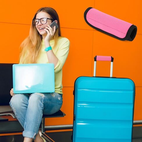 2 حزمة من أغلفة مقبض الأمتعة لحقيبة السفر، مقبض أمتعة أزرق يلتف معرفات حقيبة مريحة من النيوبرين، علامات صانعي الأمتعة، أغطية ملحقات السفر لسهولة التعرف عليها in Kuwait