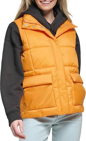 Levi's Women's Sporty Box Quilted Puffer Vest, Berry, Medium in Saudi Arabia