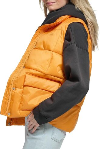 Levi's Women's Sporty Box Quilted Puffer Vest, Berry, Medium in Saudi Arabia
