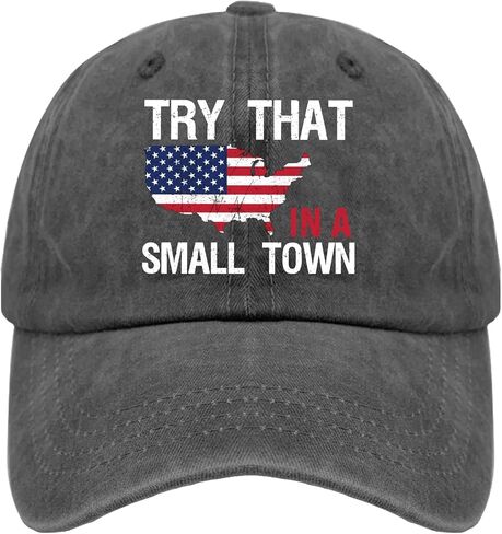 ODCRAT Try That in A Small Town Trucker Hat Funny Hat Pigment Black Hats for Women Gifts for Boyfriends Cool Hat in Saudi Arabia