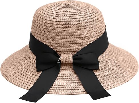 URSFUR Women Sun Wide Brim Straw Panama Hat Fedora Beach Roll up Cap UPF50+ in Saudi Arabia