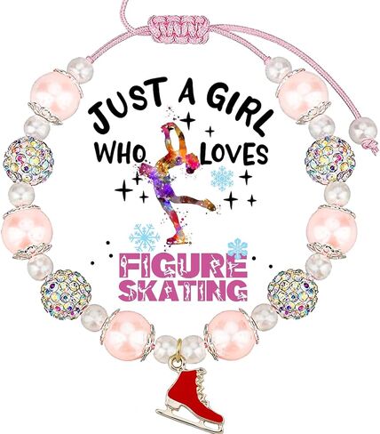 MollyQueen Figure Skating Bracelet Ice Skating Gifts Ice Skating Accessories Figure Skater Gift Skate Lover Gift Winter Sports Jewelry Ice Skate Coach Gifts Ice Skater Gifts for Girls in Saudi Arabia