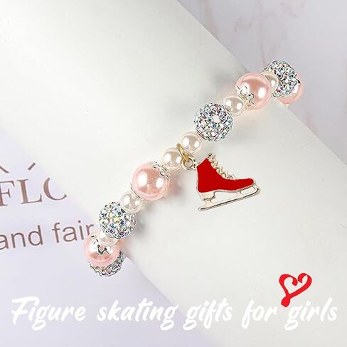 MollyQueen Figure Skating Bracelet Ice Skating Gifts Ice Skating Accessories Figure Skater Gift Skate Lover Gift Winter Sports Jewelry Ice Skate Coach Gifts Ice Skater Gifts for Girls in Saudi Arabia