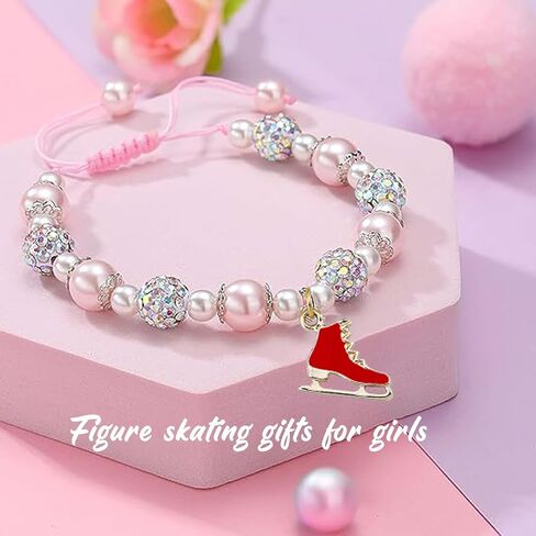 MollyQueen Figure Skating Bracelet Ice Skating Gifts Ice Skating Accessories Figure Skater Gift Skate Lover Gift Winter Sports Jewelry Ice Skate Coach Gifts Ice Skater Gifts for Girls in Saudi Arabia