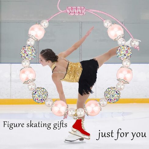 MollyQueen Figure Skating Bracelet Ice Skating Gifts Ice Skating Accessories Figure Skater Gift Skate Lover Gift Winter Sports Jewelry Ice Skate Coach Gifts Ice Skater Gifts for Girls in Saudi Arabia