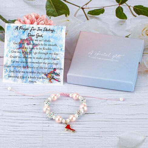 MollyQueen Figure Skating Bracelet Ice Skating Gifts Ice Skating Accessories Figure Skater Gift Skate Lover Gift Winter Sports Jewelry Ice Skate Coach Gifts Ice Skater Gifts for Girls in Saudi Arabia
