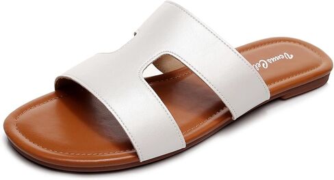VenusCelia Women's H Band Wide Flat Sandal in Saudi Arabia