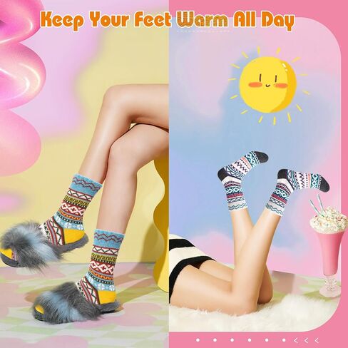 10 أزواج/5 أزواج من الجوارب الشتوية للنساء من CNCHUROU، اختيار جيد لهدايا عيد الميلاد أو الكريسماس، مقاس واحد. in Kuwait