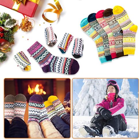 10 أزواج/5 أزواج من الجوارب الشتوية للنساء من CNCHUROU، اختيار جيد لهدايا عيد الميلاد أو الكريسماس، مقاس واحد. in Kuwait