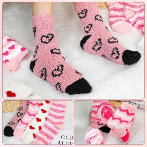 Cutecrop 36 زوجًا من الجوارب النسائية لعيد الحب جوارب غامضة ناعمة ومريحة منفوشًا جوارب Galentines Day Party Favors in Kuwait