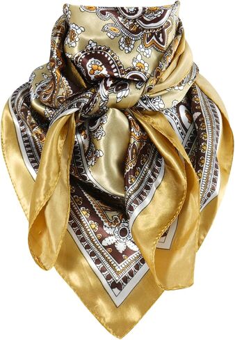 GERINLY 35 Inch Wild Rag Cowboy Scarves for Men, Large Rancher Neckerchief Silk Feel, Oversize Western Bandana in Saudi Arabia