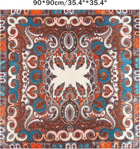 GERINLY 35 Inch Wild Rag Cowboy Scarves for Men, Large Rancher Neckerchief Silk Feel, Oversize Western Bandana in Saudi Arabia