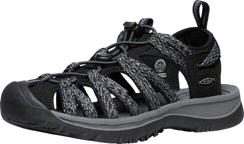 KEEN Women's Whisper Closed Toe Sport Sandals, Black/Steel Grey, 8 in Saudi Arabia