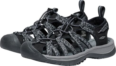 KEEN Women's Whisper Closed Toe Sport Sandals, Black/Steel Grey, 8 in Saudi Arabia