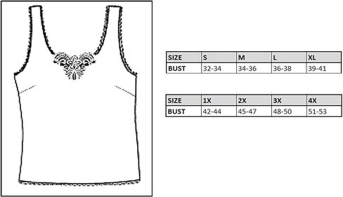 Patricia Lingerie Women's Soft Silky Satin Under Blouse Sleeveless Camisole with V-neck Floral Lace Trim and Wide Straps in Saudi Arabia