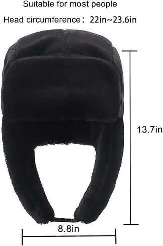 Bomnwake Women's Winter Faux Fur Hat Comfortable and Warm Plush Ushanka Russian Hat Windproof Full Cap Ear Cap Cold Resistant in Saudi Arabia