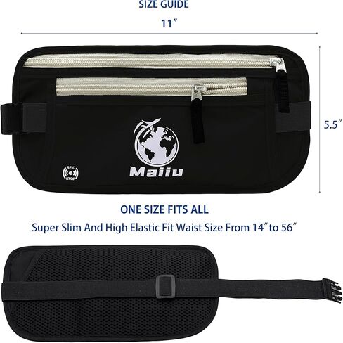 Travel Money Belt- RFID Blocking Travel Wallet- Slim Passport Holder to Protect Cash, Credit Cards and Phones- Travel Pouch for Men and Women (Ash Gray) in Kuwait