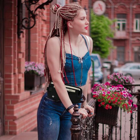 Travel Money Belt- RFID Blocking Travel Wallet- Slim Passport Holder to Protect Cash, Credit Cards and Phones- Travel Pouch for Men and Women (Ash Gray) in Kuwait