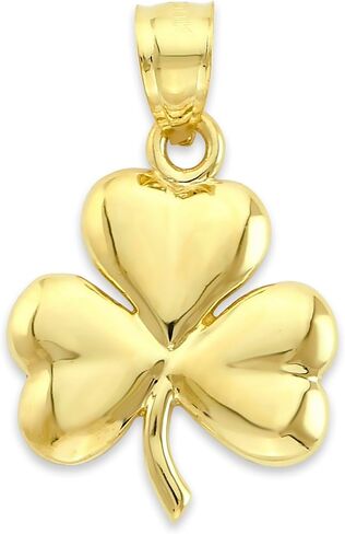 Solid Gold Three Leaf Clover Pendant Available in 10k or 14k in Saudi Arabia