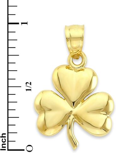 Solid Gold Three Leaf Clover Pendant Available in 10k or 14k in Saudi Arabia