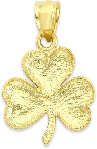 Solid Gold Three Leaf Clover Pendant Available in 10k or 14k in Saudi Arabia