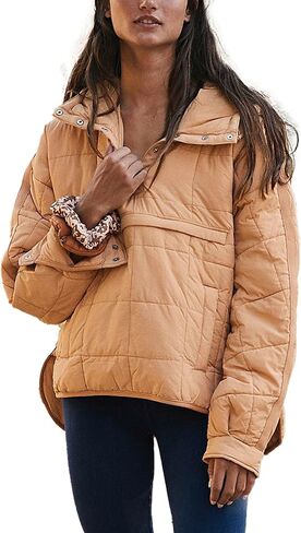 AMEBELLE Women's Oversized Hooded Puffer Jacket Quilted Lightweight Winter Warm Pullover Padded Hoodies Coat in Saudi Arabia