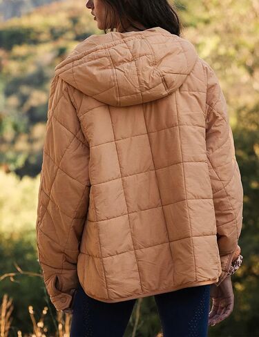 AMEBELLE Women's Oversized Hooded Puffer Jacket Quilted Lightweight Winter Warm Pullover Padded Hoodies Coat in Saudi Arabia