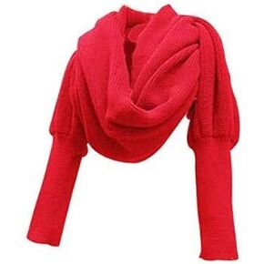 EUBUY Women Autumn Winter Scarf Wrap with Sleeve, Lady Fashion Solid Color Knitted Wrap Scarf Knitted Shawl Cape with Sleeve in Kuwait