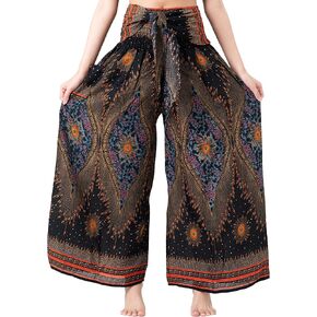 B BANGKOK PANTS Women's Boho Palazzo Pants Yoga Wide Leg Pants