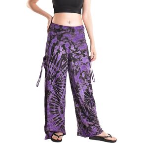بنطال Orient Trail نسائي واسع الساق مصبوغ على البارد من Palazzo Yoga Tie Dye in Kuwait
