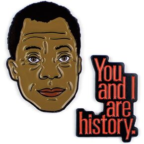 The Unemployed Philosophers Guild James Baldwin and History Enamel Pin Set - Strong Rubber Backing Clasps in Kuwait