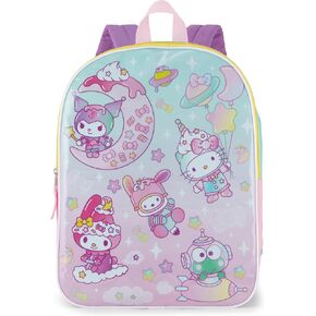 حقيبة ظهر Fast Forward Hello Kitty للفتيات مقاس 15 بوصة | حقيبة كتب لطيفة Hello Kitty للأطفال | أشرطة مبطنة وحجرة كبيرة بسحاب | Hello Kitty & Friends Back to School Supplies