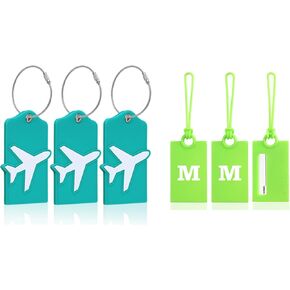 بطاقات الأمتعة Vigorport مع بطاقة هوية الاسم، وبطاقات الأمتعة الأولية لحقيبة السفر، 3 عبوات من علامات الأمتعة القابلة للانحناء بلون نيون ساطع وعلامات الأمتعة الأولية M in Kuwait